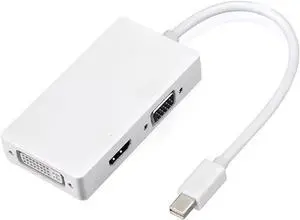 3 in 1 M1ni Display Port DP Male to HDMI-Compatible V/GA DVI Female Adapter Converter for I>(White) 3 in 1 M1ni Display Port DP Male to HDMI-Compatible V/GA DVI Female Adapter Converter for I>(White)