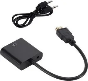 HDMI-Compatible to V/GA Cord Converter with 3.5 Power Supply Adapter FHD 1080P for Tablet Desktop PC Projector TV(Black with Audio) HDMI-Compatible to V/GA Cord Converter with 3.5 Power Supply Adapter FHD 1080P for Tablet Desktop PC Projector TV(Black with Audio)