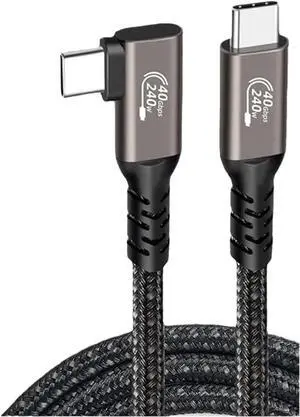 Hannord USB4.0 3/4 Elbow 8K 60HZ USB C to TY>pe C Cable Bend 40Gbp PD 240W Fast for Pro(Grey Elbow,2M) Hannord USB4.0 3/4 Elbow 8K 60HZ USB C to TY>pe C Cable Bend 40Gbp PD 240W Fast for Pro(Grey Elbow,2M)