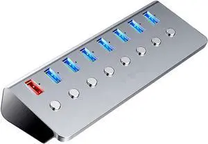 DECHOUS Ports USB Hub with Charging Port Independent Switches USB Splitter for High-Speed Data Transfer Portable Multi-Functional for Laptop and Business Travel DECHOUS Ports USB Hub with Charging Port Independent Switches USB Splitter for High-Speed Data Transfer Portable Multi-Functional for Laptop and Business Travel