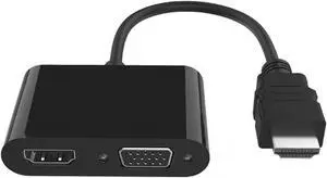 1080P HDMI-Compatible to V/GA 2 in 1 Adapter Splitter for Computer Desktop PC M>oni>tor Projector HDTV 1080P HDMI-Compatible to V/GA 2 in 1 Adapter Splitter for Computer Desktop PC M>oni>tor Projector HDTV