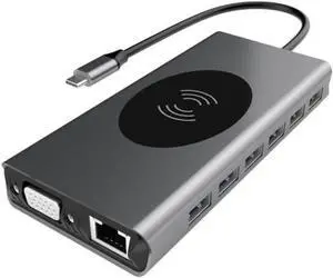Daguys BX15W USB HUB Type-C Docking Station with Wireless Charge Function Daguys BX15W USB HUB Type-C Docking Station with Wireless Charge Function