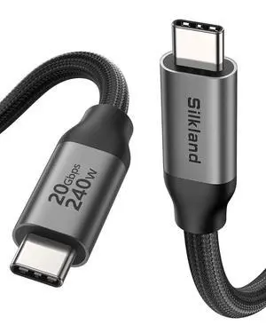 Silkland USB 4 for Long Thunderbolt 4 Cable 16.5FT/5M, 20Gbps Data Transfer, Supports 5K/4K@60Hz, 240W PD 3.1 Charging, USB C Video Cable Compatible for Thunderbolt 3, MacBook, SSD, Docking,VR Headset Silkland USB 4 for Long Thunderbolt 4 Cable 16.5FT/5M, 20Gbps Data Transfer, Supports 5K/4K@60Hz, 240W PD 3.1 Charging, USB C Video Cable Compatible for Thunderbolt 3, MacBook, SSD, Docking,VR Headset