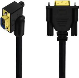 HD VGA Cable 90 ° Elbow 15Pin Male to VGA 15Pin Male Computer to TV Connection Cable 0.5m/1m/1.5m(1m,Left) HD VGA Cable 90 ° Elbow 15Pin Male to VGA 15Pin Male Computer to TV Connection Cable 0.5m/1m/1.5m(1m,Left)