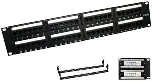 Cat6A 48-Port UTP Patch Panel with Loaded Modular Network Patch Panel Cat6A 48-Port UTP Patch Panel with Loaded Modular Network Patch Panel