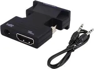 HDMI Female to V/GA Male Converter with 3 5mm Suitable Projectors High Definition Computer Monitors Set Top Box Connectors(Balck) HDMI Female to V/GA Male Converter with 3 5mm Suitable Projectors High Definition Computer Monitors Set Top Box Connectors(Balck)