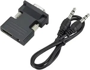 HDMI-Compatible to V/GA Converter with 3.5mm Cord 1080P HDMI to Video Adapter for PC TV M>oni>tor Projector(Black) HDMI-Compatible to V/GA Converter with 3.5mm Cord 1080P HDMI to Video Adapter for PC TV M>oni>tor Projector(Black)