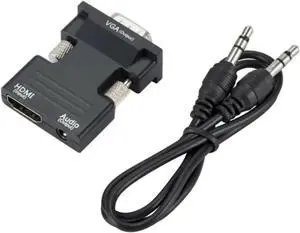 HDMI-Compatible to V/GA Converter with 3.5Mm Cord 1080P HDMI-Compatible Female to Male Adapter for PC(Black) HDMI-Compatible to V/GA Converter with 3.5Mm Cord 1080P HDMI-Compatible Female to Male Adapter for PC(Black)