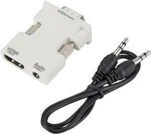 HDMI-Compatible to V/GA Converter with 3.5mm Cord for P;S/4 PC TV M>oni>tor Projector 1080P HD Female to Male Adapt(White) HDMI-Compatible to V/GA Converter with 3.5mm Cord for P;S/4 PC TV M>oni>tor Projector 1080P HD Female to Male Adapt(White)