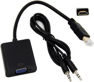 30pcs HDMI-Compatible to V/GA Converter Cord with Port(Black) 30pcs HDMI-Compatible to V/GA Converter Cord with Port(Black)