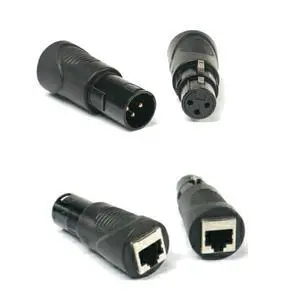 2 Sets RJ45 Cat5 Ethernet to 3 Pin XLR DMX Female & Male Adapter Set 2 Sets RJ45 Cat5 Ethernet to 3 Pin XLR DMX Female & Male Adapter Set