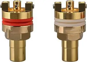 Female Socket Terminal Pair Solderless Gold/Rhodium Finish for Home Hearing Systems and Project Connectors Female Socket Terminal Pair Solderless Gold/Rhodium Finish for Home Hearing Systems and Project Connectors