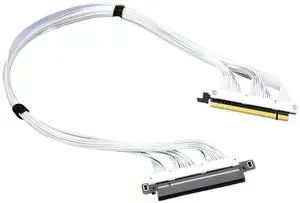 PCIe4.0 Riser Cable GEN4 for GPU Ai Server Installation high Density Full Connecting Wiring(0.48m,Straight White) PCIe4.0 Riser Cable GEN4 for GPU Ai Server Installation high Density Full Connecting Wiring(0.48m,Straight White)