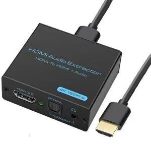 HDMI Audio Extractor 4K HDMI Optical Splitter Adapter Converter 3.5 mm Stereo + L/R Audio Out Supports 5.1 HDCP 3D 1080P HDMI Audio Extractor 4K HDMI Optical Splitter Adapter Converter 3.5 mm Stereo + L/R Audio Out Supports 5.1 HDCP 3D 1080P