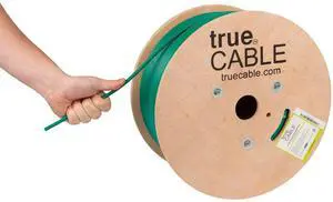 TRUE CABLE Cat6A Plenum Bulk Ethernet Cable (CMP), Unshielded UTP, 1000ft, Green, 23AWG Solid Bare Copper, 750MHz, 10Gbps, PoE++ (4PPoE), ETL Listed TRUE CABLE Cat6A Plenum Bulk Ethernet Cable (CMP), Unshielded UTP, 1000ft, Green, 23AWG Solid Bare Copper, 750MHz, 10Gbps, PoE++ (4PPoE), ETL Listed