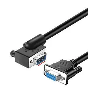 RS232 DB9 Elbow Serial Port Cable Male to Female Extension Data Wire Black p/;vc(MF-D,1.5M) RS232 DB9 Elbow Serial Port Cable Male to Female Extension Data Wire Black p/;vc(MF-D,1.5M)