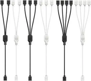 ARGB Multi Splitter 5V 3PIN Connector 1 to 2/3/4 Chassis Fan Splitter Synchronization Tensile(1 to 2,White) ARGB Multi Splitter 5V 3PIN Connector 1 to 2/3/4 Chassis Fan Splitter Synchronization Tensile(1 to 2,White)