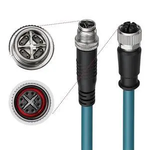 M12 8 Position Male to Female Ethernet Cable X-Code Cat7e High Flex Shielded Waterproof Industrial Gigabit Ethernet Networks Cable for Cognex Industrial Camera (3M) M12 8 Position Male to Female Ethernet Cable X-Code Cat7e High Flex Shielded Waterproof Industrial Gigabit Ethernet Networks Cable for Cognex Industrial Camera (3M)
