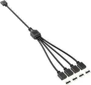 Splitter 5V 3 Pin 2 All Mainboard ARGB Extension Cable 1 to 2/3/4 with Pin Desktop PC DIY Tools(Black 1 to 4) Splitter 5V 3 Pin 2 All Mainboard ARGB Extension Cable 1 to 2/3/4 with Pin Desktop PC DIY Tools(Black 1 to 4)