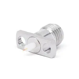 2.92mm Female RF Connector, 2 Hole Flange, DC-40GHz, Stainless Steel, 8.6mm Hole Spacing 2.92mm Female RF Connector, 2 Hole Flange, DC-40GHz, Stainless Steel, 8.6mm Hole Spacing
