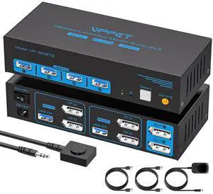 4K@144Hz KVM Switch 2 Monitors 2 Computers Display Port 8K@60Hz USB 3.0 KVM Switch Dual Monitor for 2 Computers Share 2 Monitors and 4 USB Devices Support Extended/Copy Mode with Desktop Controller 4K@144Hz KVM Switch 2 Monitors 2 Computers Display Port 8K@60Hz USB 3.0 KVM Switch Dual Monitor for 2 Computers Share 2 Monitors and 4 USB Devices Support Extended/Copy Mode with Desktop Controller