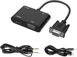 GRWIBEOU to HDMI Adapter, 1080P Splitter 1 in 2 Output for Computers Desktops Laptops Computers Monitors Projectors GRWIBEOU to HDMI Adapter, 1080P Splitter 1 in 2 Output for Computers Desktops Laptops Computers Monitors Projectors