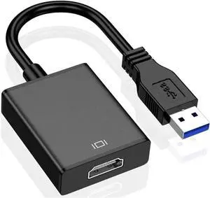 USB to HDMI Adapter, USB Adapter Cable USB 3.0 to HD Multimedia Interface 1080P Converter High Speed for PC(Black) USB to HDMI Adapter, USB Adapter Cable USB 3.0 to HD Multimedia Interface 1080P Converter High Speed for PC(Black)