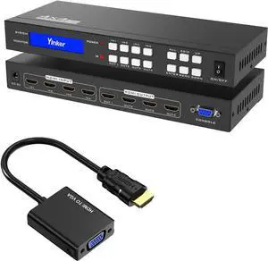 4K HDMI Matrix 4x4 + HDMI to VGA Adapter 4K HDMI Matrix 4x4 + HDMI to VGA Adapter