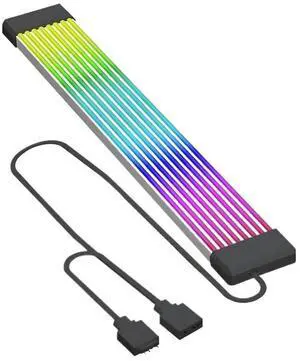 KUNSR 3Pin ARGB Illuminated Strip 8/24-Pin PC Motherboard Graphics Card Power Supply Extension Cable with L*/ED Light Strip(X8 Black) KUNSR 3Pin ARGB Illuminated Strip 8/24-Pin PC Motherboard Graphics Card Power Supply Extension Cable with L*/ED Light Strip(X8 Black)