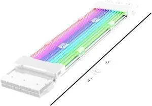 KUNSR Computer 18AWG ARGB Sync PSU Power Supply Extension Cable Kit ATX 24PIN GPU PCI-E 8PIN RGB Colorful Module Cables(1x24P) KUNSR Computer 18AWG ARGB Sync PSU Power Supply Extension Cable Kit ATX 24PIN GPU PCI-E 8PIN RGB Colorful Module Cables(1x24P)