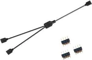 KUNSR ARGB Splitter Cable 5V 3Pin and 12V 4Pin RGB Extension Cable(12V 4Pin) KUNSR ARGB Splitter Cable 5V 3Pin and 12V 4Pin RGB Extension Cable(12V 4Pin)