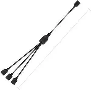KUNSR Female to Female 5V 3 Pin Addressable ARGB Splitter Extension Cable for Extend PC Computer Fans(1 to 3) KUNSR Female to Female 5V 3 Pin Addressable ARGB Splitter Extension Cable for Extend PC Computer Fans(1 to 3)