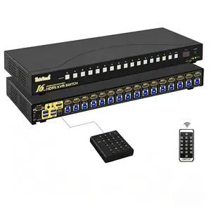 JideTech 16 Port HDMI KVM Switch 4K@60Hz, USB 3.0, HDCP 2.1 & EDID, Control 16 Computers via One Monitor Keyboard Mouse, Hotkey Switching, 1U Rack Mount, Windows Mac Linux Unix JideTech 16 Port HDMI KVM Switch 4K@60Hz, USB 3.0, HDCP 2.1 & EDID, Control 16 Computers via One Monitor Keyboard Mouse, Hotkey Switching, 1U Rack Mount, Windows Mac Linux Unix