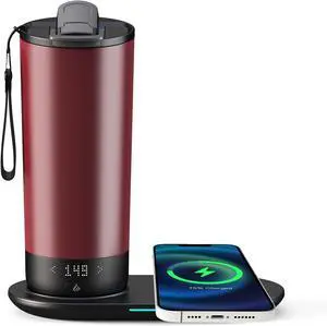Temperature Control Heated Travel Mug Smart Self Heating Coffee Mug 20 Oz App Controlled LED Display Coffee Serving Sets Mug Kept at a Constant Temperature for 4-10 Hours (Burgundy, 20 oz) Temperature Control Heated Travel Mug Smart Self Heating Coffee Mug 20 Oz App Controlled LED Display Coffee Serving Sets Mug Kept at a Constant Temperature for 4-10 Hours (Burgundy, 20 oz)