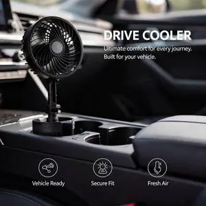Car Cooling Fan, 2-in-1 USB Powered with Cup Holder, 6 in / 15.2 cm, Telescopic Rotating Mount, Adjustable Base, 5V Universal Vehicle Fan for Cars, Trucks, SUVs Car Cooling Fan, 2-in-1 USB Powered with Cup Holder, 6 in / 15.2 cm, Telescopic Rotating Mount, Adjustable Base, 5V Universal Vehicle Fan for Cars, Trucks, SUVs