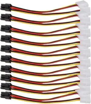 KUNSR 10pcs/lot 2 IDE 4pin IDE Male to 6 Pin Female PCI-E Y IDE Power Cable Adapter Connector KUNSR 10pcs/lot 2 IDE 4pin IDE Male to 6 Pin Female PCI-E Y IDE Power Cable Adapter Connector