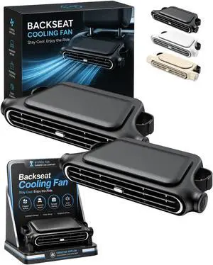 Car Seat Fan USB Connectivity Dual Turbines Powerful Airflow Portable Breeze Headrest Cooling for Rear Facing Driver Backseat Eliminates Swamp Back Cars Accessories Upgraded Chiller(2PCS-USB-A) Car Seat Fan USB Connectivity Dual Turbines Powerful Airflow Portable Breeze Headrest Cooling for Rear Facing Driver Backseat Eliminates Swamp Back Cars Accessories Upgraded Chiller(2PCS-USB-A)