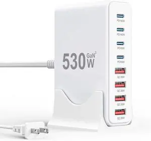 530W USB C Charger Block,8-Port USB C Charging Station GaN IV Travel Essentials Multiple Port Charging Station,140W Laptop Fast Charger Adapter for MacBook Pro/Air,DELL,iPad,iPhone,Samsung Galaxy 530W USB C Charger Block,8-Port USB C Charging Station GaN IV Travel Essentials Multiple Port Charging Station,140W Laptop Fast Charger Adapter for MacBook Pro/Air,DELL,iPad,iPhone,Samsung Galaxy