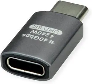 ROLINE USB4 Gen 3x2 Type C ST/BU Aluminum Straight Silver Adapter ROLINE USB4 Gen 3x2 Type C ST/BU Aluminum Straight Silver Adapter