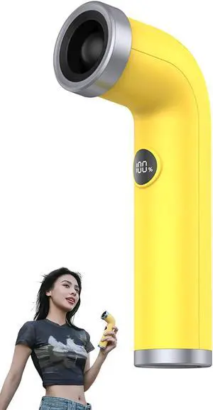 Creative Portable Bladeless Handheld Fan, 1-100 Adjustable High Speeds, USB Rechargeable Small Desk Fan, Mini Personal Hand Fan with LED Display for Women Men Office Outdoor Travel Yellow Creative Portable Bladeless Handheld Fan, 1-100 Adjustable High Speeds, USB Rechargeable Small Desk Fan, Mini Personal Hand Fan with LED Display for Women Men Office Outdoor Travel Yellow