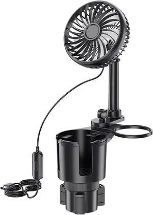 Car Cooling Fan with Cup Holder Usb Charging, Car Cup Holder Usb Fan, with 3 Speed Setting 360 Degree Rotation and Adjustable Base for Suv Truck Cups Holders Cooler for Cars Car Cooling Fan with Cup Holder Usb Charging, Car Cup Holder Usb Fan, with 3 Speed Setting 360 Degree Rotation and Adjustable Base for Suv Truck Cups Holders Cooler for Cars