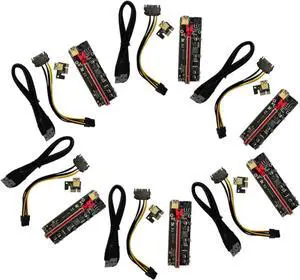 MERRYHAPY 6sets Pci- Adapter Card Gpu Riser Pcie to Extender Pin Interface Stable Power Supply MERRYHAPY 6sets Pci- Adapter Card Gpu Riser Pcie to Extender Pin Interface Stable Power Supply
