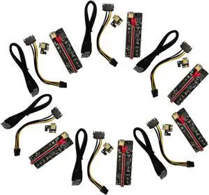 Housoutil 6sets Pin Pci-e Gpu Riser Adapter Card Extender for Mining Rig Stable Power Supply Fixed Buckle for Secure Fit Housoutil 6sets Pin Pci-e Gpu Riser Adapter Card Extender for Mining Rig Stable Power Supply Fixed Buckle for Secure Fit