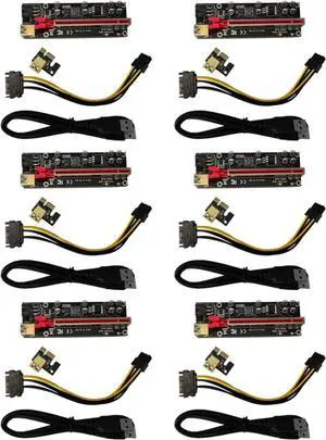 6sets Pci-e to Extender Cable Gpu Riser Card Power Extender for Mining Computer Accessories 6sets Pci-e to Extender Cable Gpu Riser Card Power Extender for Mining Computer Accessories
