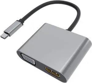 USB C to HDMI VGA Adapter Video Splitter HDTV Cable Compatible with iPad Pro 12.9" (3rd/4th/5th/6th Gen), TV Video Hub Projector Converter USB C to HDMI VGA Adapter Video Splitter HDTV Cable Compatible with iPad Pro 12.9" (3rd/4th/5th/6th Gen), TV Video Hub Projector Converter