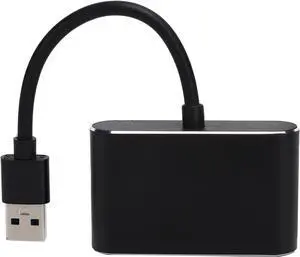 USB3.0 to HDMIVGA Adapter, 2 in 1 HD Computer Converter, Supports 1080P Resolution, Synchronous Display, Compatible with 7/8/8.1/10, Plug and Play, Aluminum Alloy Materi USB3.0 to HDMIVGA Adapter, 2 in 1 HD Computer Converter, Supports 1080P Resolution, Synchronous Display, Compatible with 7/8/8.1/10, Plug and Play, Aluminum Alloy Materi