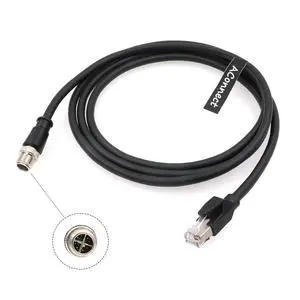 M12-X-Code-RJ45-Industrial-Shielded-Ethernet Cable for Cognex Industrial Camera M12 8Pin X-Code Male to RJ45 Cat6a Flexible 6.6Ft|2M M12-X-Code-RJ45-Industrial-Shielded-Ethernet Cable for Cognex Industrial Camera M12 8Pin X-Code Male to RJ45 Cat6a Flexible 6.6Ft|2M