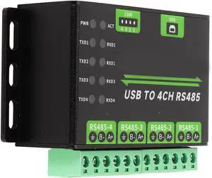 USB to RS485 Converter Adapter, Resettable Fuse 120R Resistors Lightningproof USB to RS485 Converter 1200bps to 460800bps 4CH for Communication USB to RS485 Converter Adapter, Resettable Fuse 120R Resistors Lightningproof USB to RS485 Converter 1200bps to 460800bps 4CH for Communication