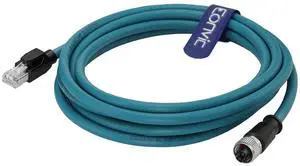M12 X Code 8 Pin Female to RJ45 Cat-7e High Flex Ethernet Cable for Cognex Industrial Camera (3M) M12 X Code 8 Pin Female to RJ45 Cat-7e High Flex Ethernet Cable for Cognex Industrial Camera (3M)
