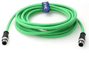 M12 D Code 4 Pin to 4 Pin Male Cat5e Shielded High Flexible Ethernet Cable Network Cable for Industrial Camera Sensor Automation (5M) M12 D Code 4 Pin to 4 Pin Male Cat5e Shielded High Flexible Ethernet Cable Network Cable for Industrial Camera Sensor Automation (5M)